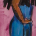 Acryl op papier, Maya Wildevuur, Vrouw Taniti, 1990